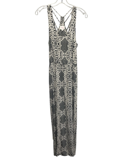 Parker Size S White & Black Silk All Over Print Sleeveless Dress White & Black / S