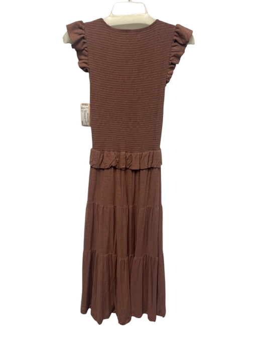 Nation Size S Mauve Pink Pima Cotton Smocked Tiered Ruffle Dress Mauve Pink / S