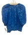 Karina Grimaldi Size M Blue Viscose Metallic Thread Split V neckline Top Blue / M