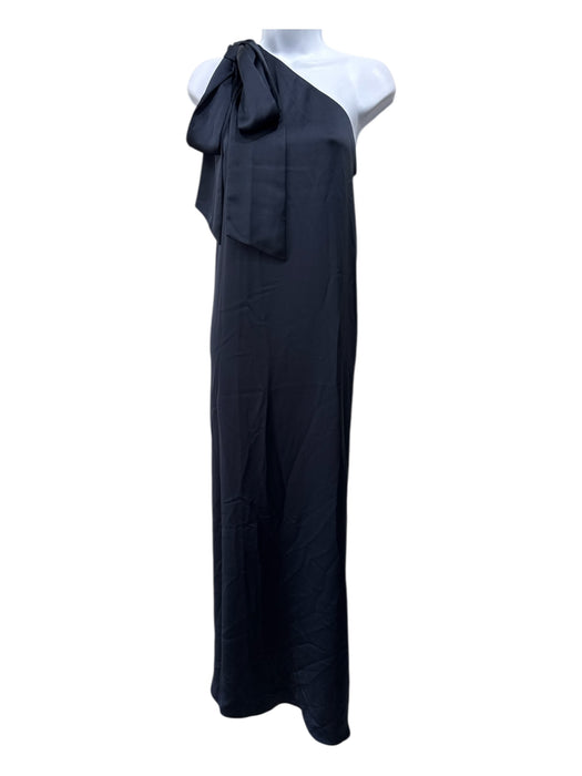 Ramy Brook Size 4 Navy Blue Polyester Satin One Shoulder Shoulder Bows Dress Navy Blue / 4