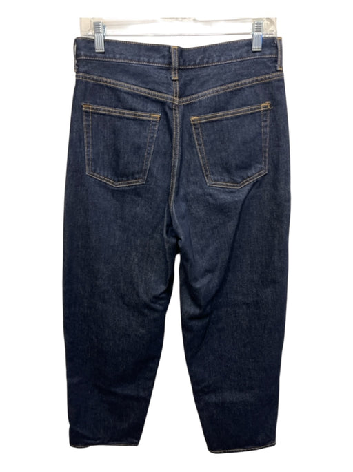 COS Size 28 Dark Wash Cotton Denim Contrast Stitch High Rise 5 Pocket Jeans Dark Wash / 28