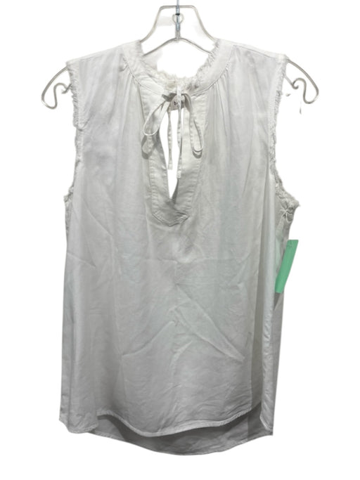 Bella Dahl Size XS White Tencel & Lyocell Sleeveless Fringe Detail Top White / XS
