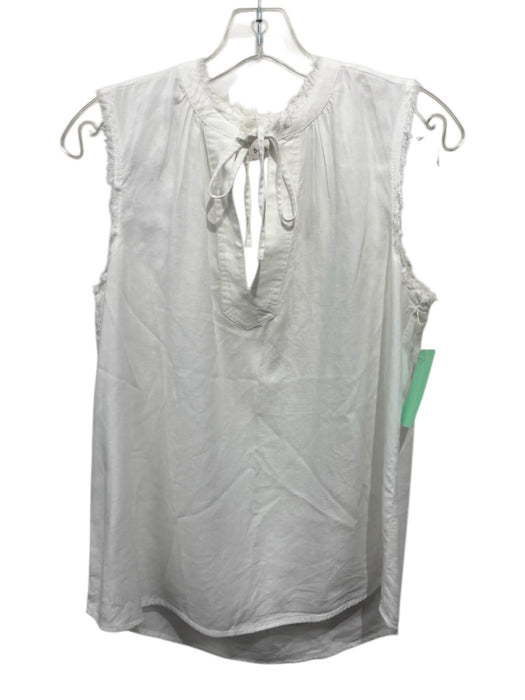 Bella Dahl Size XS White Tencel & Lyocell Sleeveless Fringe Detail Top White / XS