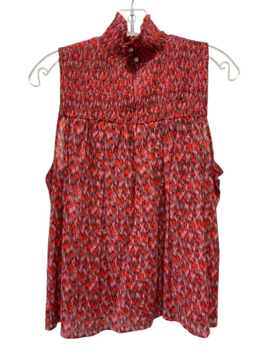 Joie Size S Red & Pink Missing Fabric Tag Sleeveless Rouched Bodice Top Red & Pink / S