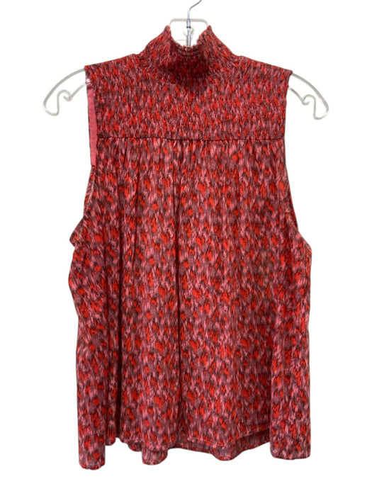 Joie Size S Red & Pink Missing Fabric Tag Sleeveless Rouched Bodice Top Red & Pink / S