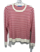 J. McLaughlin Size M Cream & Red Cotton & Modal Long Sleeve Stripe Sweater Cream & Red / M