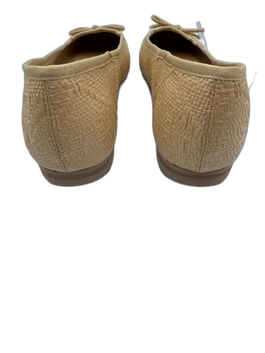 Dolce Vita Shoe Size 6 Tan Beige Raffia Woven Bow Square Toe Flats Tan Beige / 6