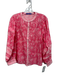 J. McLaughlin Size S Pink & White Cotton Pintuck Paisley Long Balloon Sleeve Top Pink & White / S