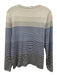 J. McLaughlin Size L Blue, Gray, White Cotton & Modal Long Sleeve Sweater Top Blue, Gray, White / L