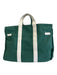 Runway Athletics Green & Cream Canvas Gold hardware Turn Lock Top Handle Bag Green & Cream / L