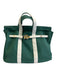 Runway Athletics Green & Cream Canvas Gold hardware Turn Lock Top Handle Bag Green & Cream / L