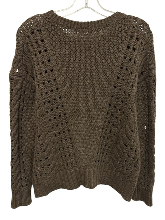 Vince Size S Dark Brown Yak & Wool Cable Knit Sweater Dark Brown / S