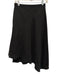 Max Mara Size 36 Black Flax Linen Midi Wrap Asymetrical Skirt Black / 36