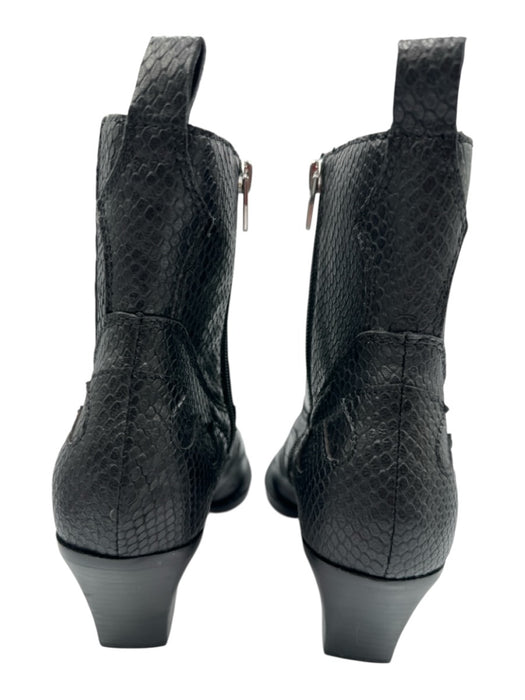 Dolce Vita Shoe Size 8 Black Leather Cowboy Ankle Side Zip Boots Black / 8