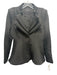 WHY Dress Size S Black Polyester Blend Collar Single Button Shoulder Pads Jacket Black / S