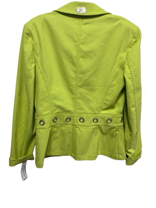 St John Sport Size S Lime Green Cotton Blend Hook & Eye Grommet Detail Jacket Lime Green / S