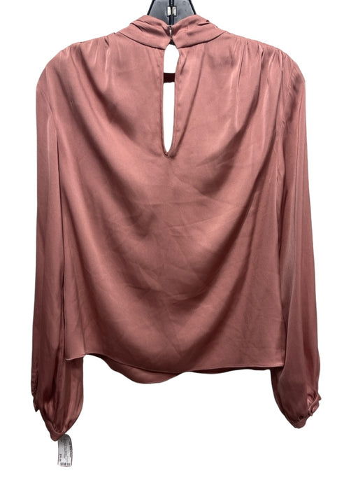 Intermix Size 4 Mauve Pink Silk Blend High Neck Cut Out Long Sleeve Top Mauve Pink / 4