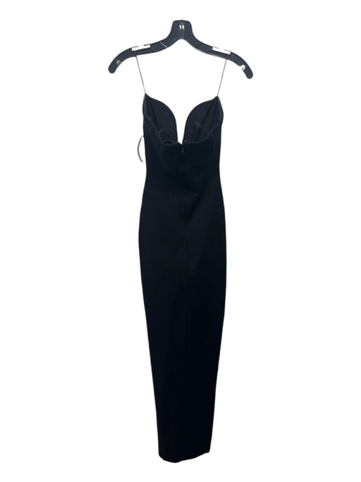 Nicholas Size 0 Black Viscose Blend Strapless Deep V High Slit Maxi Dress Black / 0