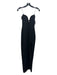 Nicholas Size 0 Black Viscose Blend Strapless Deep V High Slit Maxi Dress Black / 0