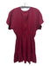 Out of Office by Trina Turk Size S Maroon Red Tencel Tie Neck Short Sleeve Dress Maroon Red / S