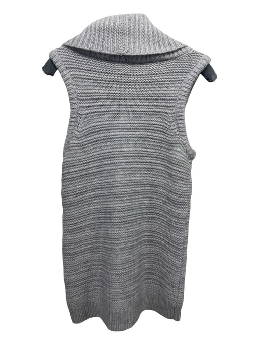 Intermix Size P Gray Wool Blend Turtleneck Cable Knit Sleeveless Dress Gray / P