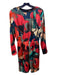 St John Size 4 Multi Silk Blend Long Sleeve Abstract Print Pockets Dress Multi / 4