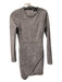 Emmash Size Small Elephant Grey Polyester Round Neck Long Sleeve Studs Dress Elephant Grey / Small