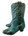 Kurt Geiger Shoe Size 37.5 Green Leather Almond Toe Stacked Heel Cap Toe Boots Green / 37.5