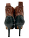 Manolo Blahnik Shoe Size 39.5 Brown & Green Leather Laces Pointed Toe Booties Brown & Green / 39.5