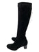 Robert Clergerie Shoe Size 38 Black Suede Almond Toe Stacked Block Heel Boots Black / 38