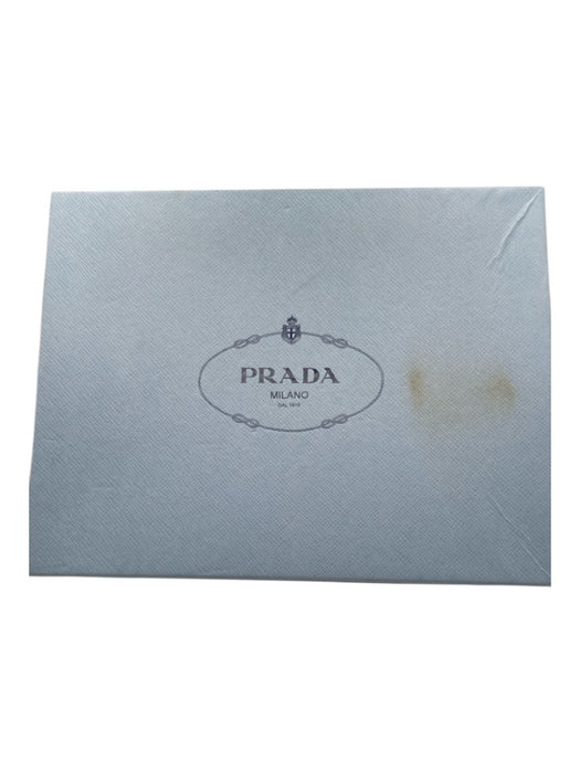 Prada Shoe Size 37.5 Black & White Leather Pointed Toe cage Ankle Strap Flats Black & White / 37.5