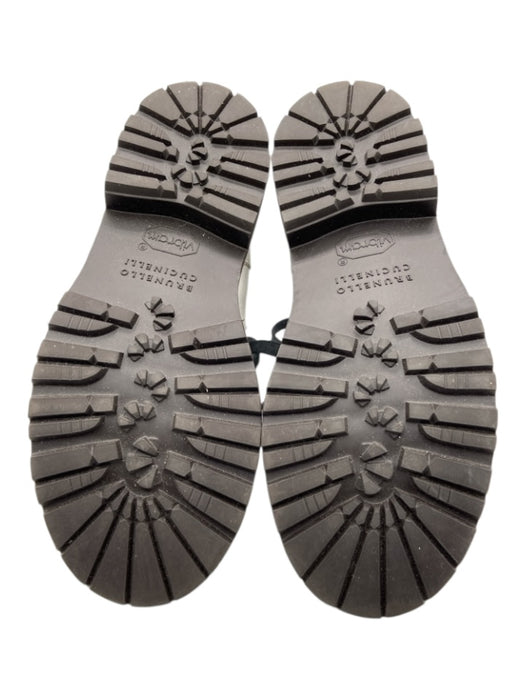 Brunello Cucinelli Shoe Size 36 cream, silver, brown Leather lace up Boots cream, silver, brown / 36