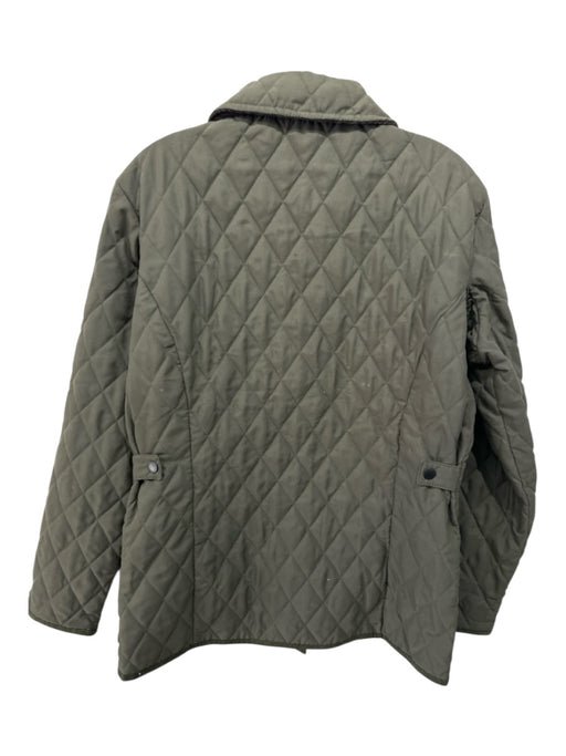 Barbour Size 10 Olive Green & Brown Polyester Corduroy Collar Quilted Jacket Olive Green & Brown / 10