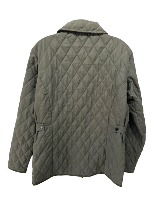 Barbour Size 10 Olive Green & Brown Polyester Corduroy Collar Quilted Jacket Olive Green & Brown / 10