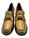 Veronica Beard Shoe Size 6.5 Gold & Black Leather Round Toe Stacked Heel Loafers Gold & Black / 6.5