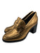 Veronica Beard Shoe Size 6.5 Gold & Black Leather Round Toe Stacked Heel Loafers Gold & Black / 6.5