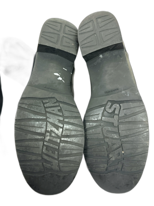 Stuart Weitzman Shoe Size 7 Black Leather Elastic Fabric Block Boots Black / 7