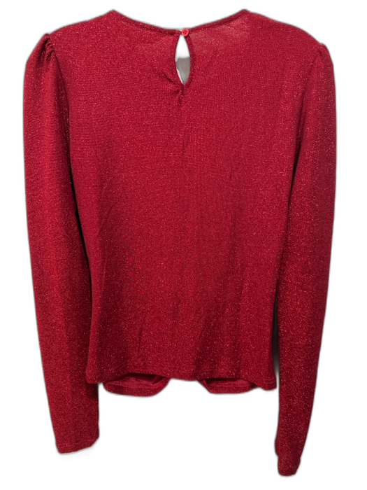 Walter Baker Size S Red Polyester Shimmer Puff Shoulder Long Sleeve Top Red / S
