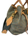 Louis Vuitton Green & Brown Leather Ribbed Brass Hardware Drawstring Satchel Bag Green & Brown / L