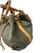 Louis Vuitton Green & Brown Leather Ribbed Brass Hardware Drawstring Satchel Bag Green & Brown / L