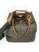 Louis Vuitton Green & Brown Leather Ribbed Brass Hardware Drawstring Satchel Bag Green & Brown / L