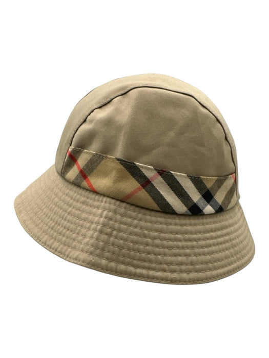 Burberry Beige, Black, Red Cotton Novacheck Pattern Block Bucket Hat Beige, Black, Red / One Size