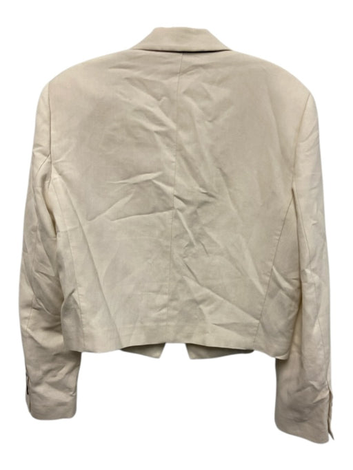 Brunello Cucinelli Size 46 Cream White Viscose & Linen Blazer Jacket Cream White / 46