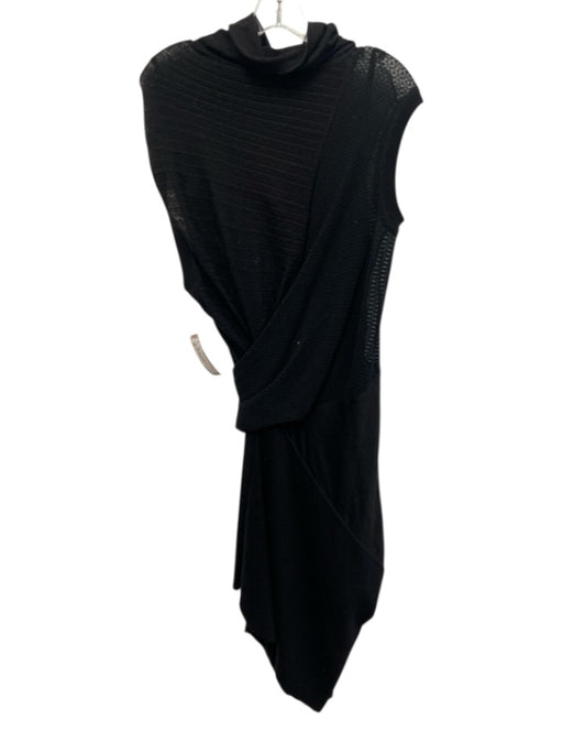 Louis Vuitton Size L Black Sleeveless Knit Mock Neck Knee length Dress Black / L