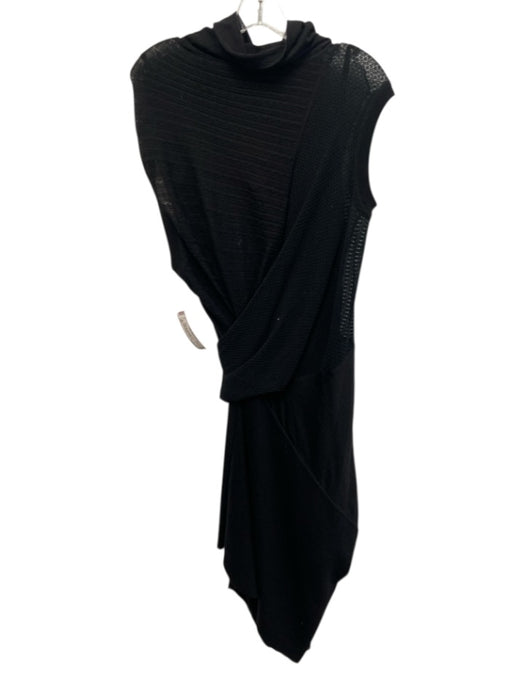 Louis Vuitton Size L Black Sleeveless Knit Mock Neck Knee length Dress Black / L