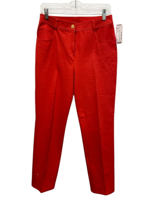 St. John Size 4 Red Zip Fly High Rise Straight Leg Pants Red / 4