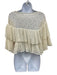 Chanel Size 38 White Cotton & Polyamide Asymmetrical Crochet Lace Overlay Top White / 38