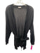 Brunello Cucinelli Size M Black Linen & Silk Sequins Open Front Sash Cardigan Black / M