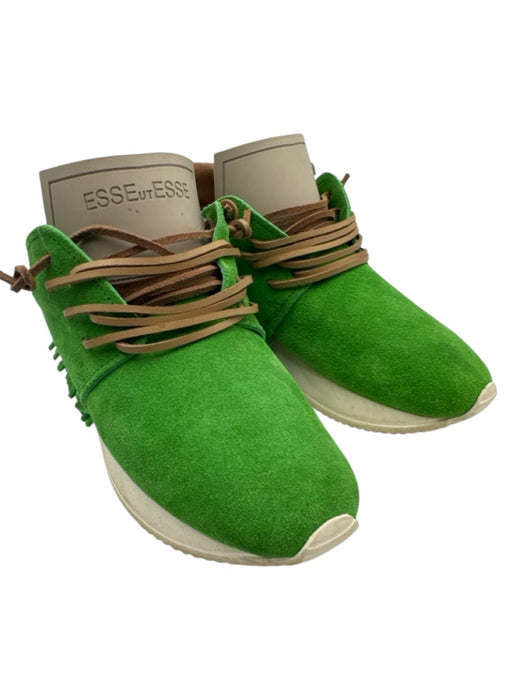Esse Ut Esse Shoe Size 37 Green & Brown Suede Fringe Metallic Detail Sneakers Green & Brown / 37