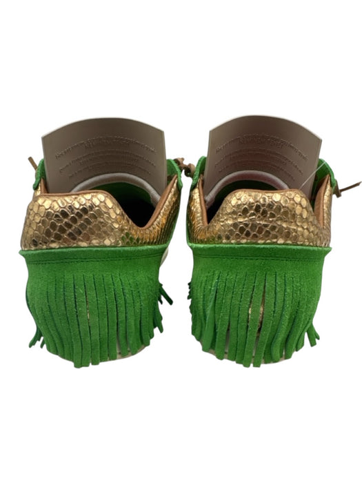 Esse Ut Esse Shoe Size 37 Green & Brown Suede Fringe Metallic Detail Sneakers Green & Brown / 37